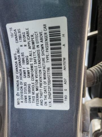 Photo 11 VIN: 2HGFC2F70GH577796 - HONDA CIVIC 