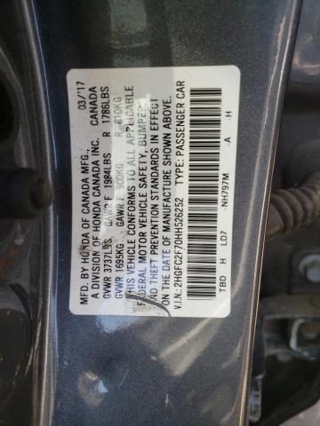 Photo 9 VIN: 2HGFC2F70HH526252 - HONDA CIVIC EX 