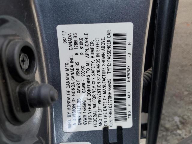 Photo 11 VIN: 2HGFC2F70HH569425 - HONDA CIVIC 