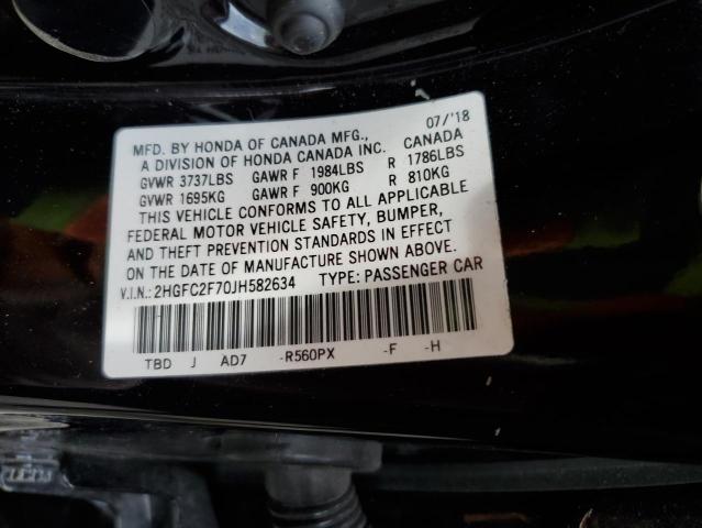 Photo 12 VIN: 2HGFC2F70JH582634 - HONDA CIVIC 