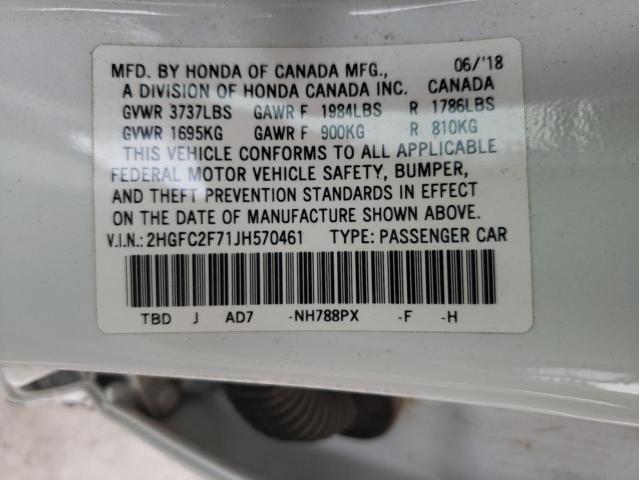 Photo 9 VIN: 2HGFC2F71JH570461 - HONDA CIVIC EX 