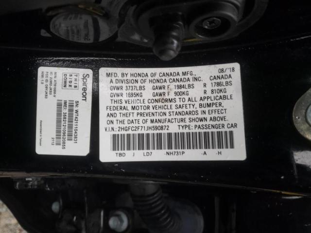 Photo 11 VIN: 2HGFC2F71JH590872 - HONDA CIVIC EX 