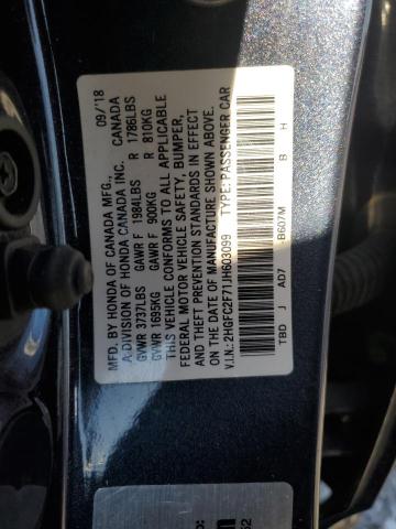 Photo 11 VIN: 2HGFC2F71JH603099 - HONDA CIVIC EX 