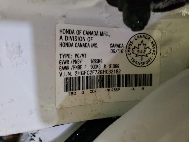 Photo 9 VIN: 2HGFC2F72GH032182 - HONDA CIVIC EX 