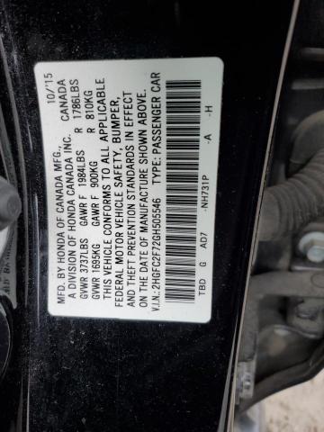 Photo 11 VIN: 2HGFC2F72GH505546 - HONDA CIVIC EX 