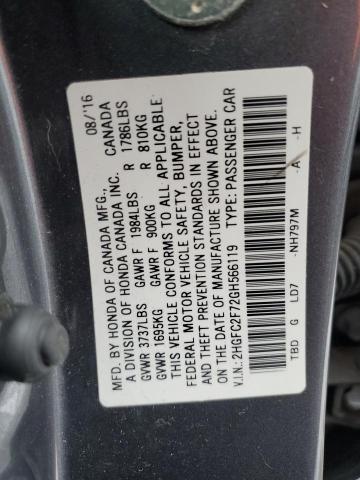 Photo 11 VIN: 2HGFC2F72GH566119 - HONDA CIVIC 