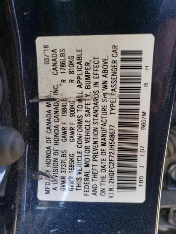 Photo 11 VIN: 2HGFC2F72JH548677 - HONDA CIVIC EX 