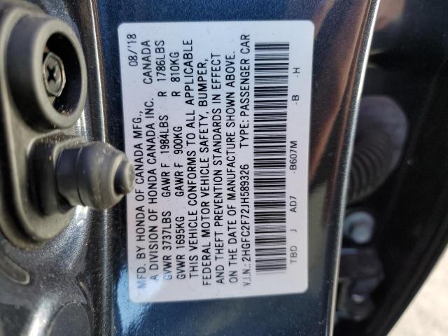 Photo 11 VIN: 2HGFC2F72JH589326 - HONDA CIVIC EX 