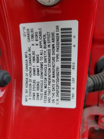 Photo 11 VIN: 2HGFC2F73GH562791 - HONDA CIVIC 