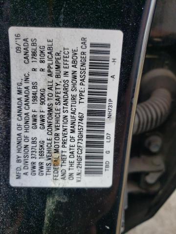 Photo 9 VIN: 2HGFC2F73GH577467 - HONDA CIVIC EX 