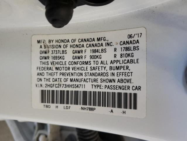 Photo 12 VIN: 2HGFC2F73HH554711 - HONDA CIVIC 