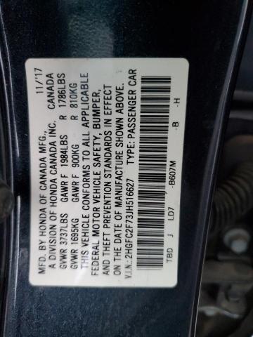 Photo 11 VIN: 2HGFC2F73JH516627 - HONDA CIVIC 