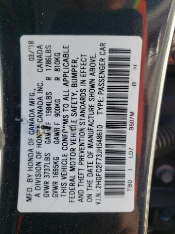 Photo 11 VIN: 2HGFC2F73JH548610 - HONDA CIVIC EX 