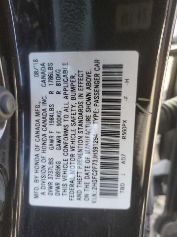 Photo 11 VIN: 2HGFC2F73JH591294 - HONDA CIVIC EX 