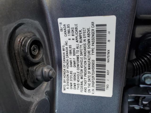 Photo 12 VIN: 2HGFC2F73JH595653 - HONDA CIVIC EX 