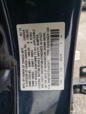 Photo 11 VIN: 2HGFC2F73JH603671 - HONDA CIVIC 