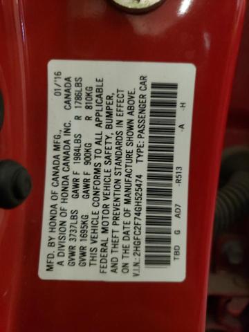 Photo 11 VIN: 2HGFC2F74GH525474 - HONDA CIVIC 