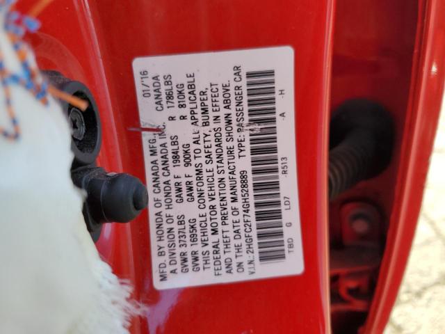 Photo 11 VIN: 2HGFC2F74GH528889 - HONDA CIVIC EX 