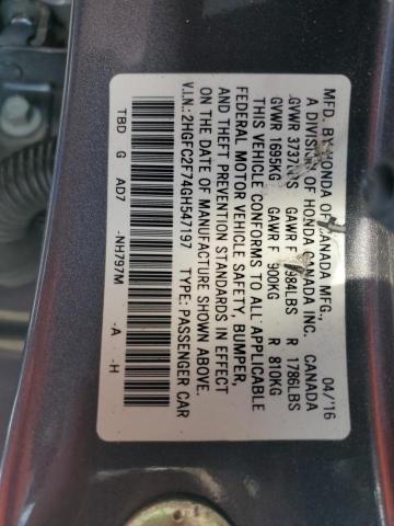 Photo 12 VIN: 2HGFC2F74GH547197 - HONDA CIVIC EX 