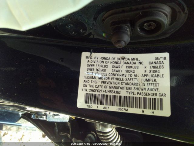 Photo 8 VIN: 2HGFC2F74JH564363 - HONDA CIVIC SEDAN 