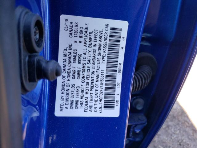 Photo 11 VIN: 2HGFC2F74JH565111 - HONDA CIVIC EX 