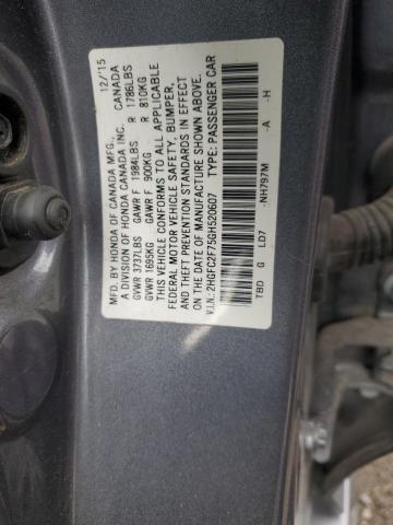 Photo 12 VIN: 2HGFC2F75GH520607 - HONDA CIVIC EX 