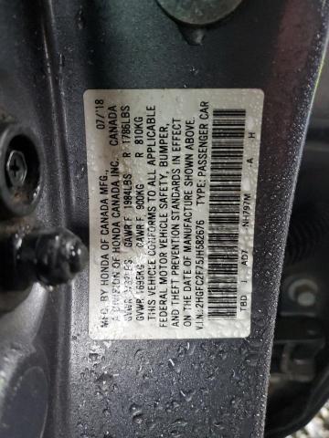 Photo 11 VIN: 2HGFC2F75JH582676 - HONDA CIVIC EX 