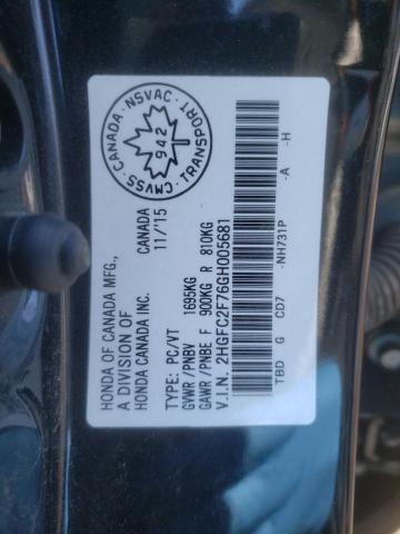 Photo 12 VIN: 2HGFC2F76GH005681 - HONDA CIVIC EX 