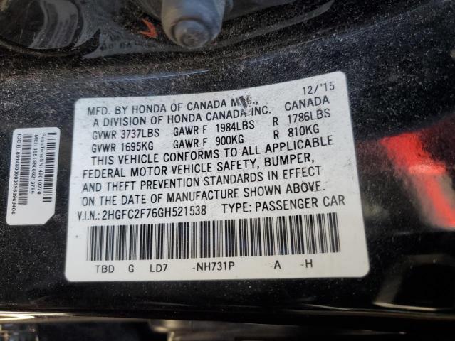 Photo 11 VIN: 2HGFC2F76GH521538 - HONDA CIVIC 