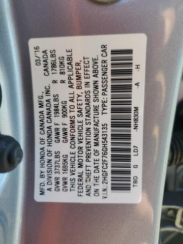 Photo 11 VIN: 2HGFC2F76GH543135 - HONDA CIVIC EX 