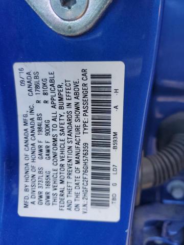 Photo 11 VIN: 2HGFC2F76GH576359 - HONDA CIVIC EX 