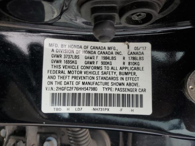 Photo 11 VIN: 2HGFC2F76HH547980 - HONDA CIVIC EX 