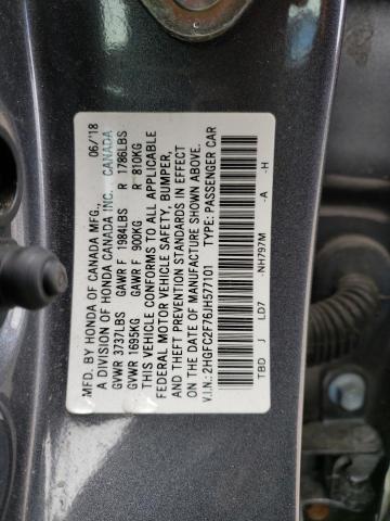 Photo 11 VIN: 2HGFC2F76JH577101 - HONDA CIVIC EX 