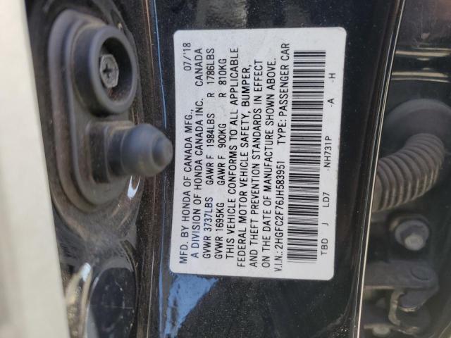 Photo 11 VIN: 2HGFC2F76JH583951 - HONDA CIVIC 