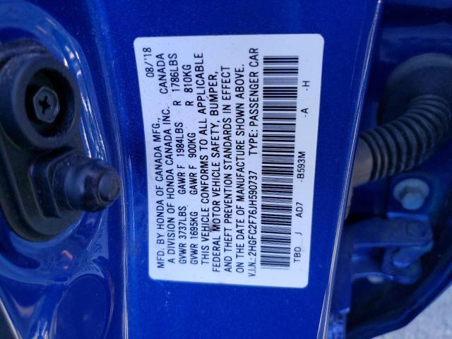 Photo 12 VIN: 2HGFC2F76JH590737 - HONDA CIVIC EX 