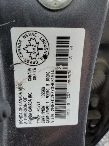 Photo 12 VIN: 2HGFC2F77GH031514 - HONDA CIVIC 