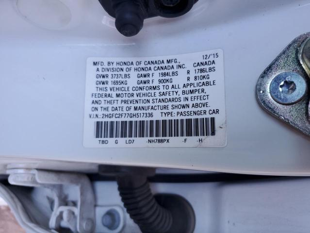 Photo 11 VIN: 2HGFC2F77GH517336 - HONDA CIVIC EX 