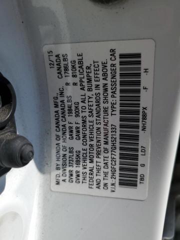 Photo 11 VIN: 2HGFC2F77GH521337 - HONDA CIVIC 