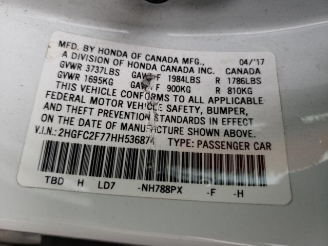 Photo 11 VIN: 2HGFC2F77HH536874 - HONDA CIVIC EX 