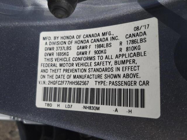 Photo 11 VIN: 2HGFC2F77HH562567 - HONDA CIVIC 