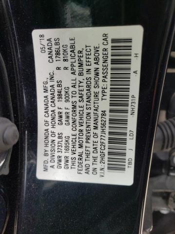 Photo 11 VIN: 2HGFC2F77JH562784 - HONDA CIVIC EX 