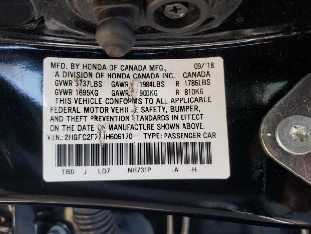 Photo 9 VIN: 2HGFC2F77JH606170 - HONDA CIVIC EX 