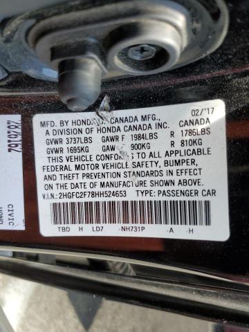 Photo 11 VIN: 2HGFC2F78HH524653 - HONDA CIVIC 