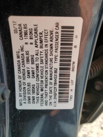 Photo 11 VIN: 2HGFC2F78HH531862 - HONDA CIVIC EX 