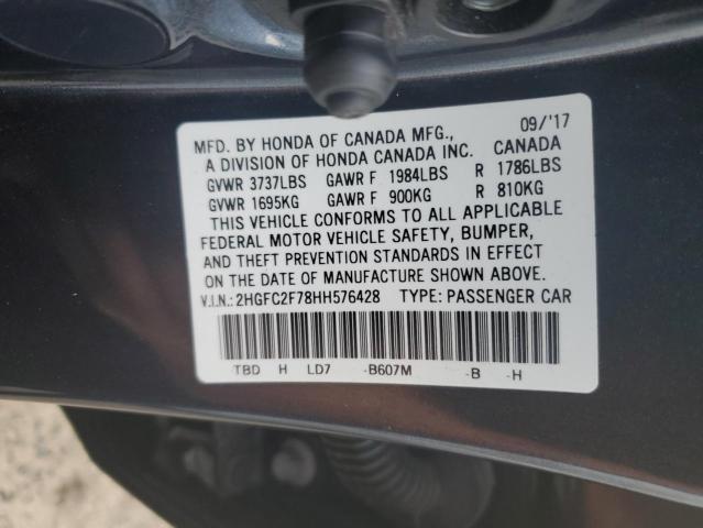 Photo 11 VIN: 2HGFC2F78HH576428 - HONDA CIVIC EX 