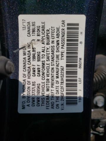 Photo 11 VIN: 2HGFC2F78JH522567 - HONDA CIVIC 