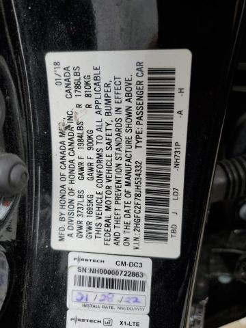 Photo 11 VIN: 2HGFC2F78JH534332 - HONDA CIVIC EX 