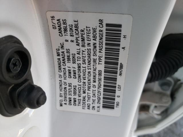 Photo 11 VIN: 2HGFC2F79GH561869 - HONDA CIVIC EX 