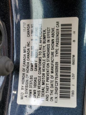 Photo 11 VIN: 2HGFC2F79JH509939 - HONDA CIVIC 