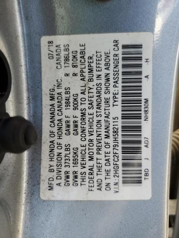 Photo 12 VIN: 2HGFC2F79JH582115 - HONDA CIVIC EX 